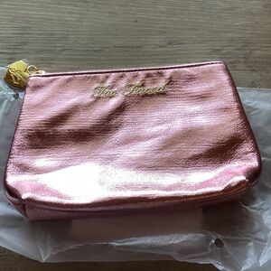 Too Faced Metallic Pink Cosmetic Bag